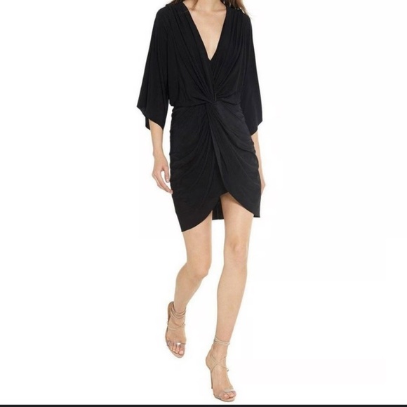 NWT - MISA Los Angeles Teget 3/4 Bell Sleeve Mini Dress in Black - Size Medium - Picture 2 of 4